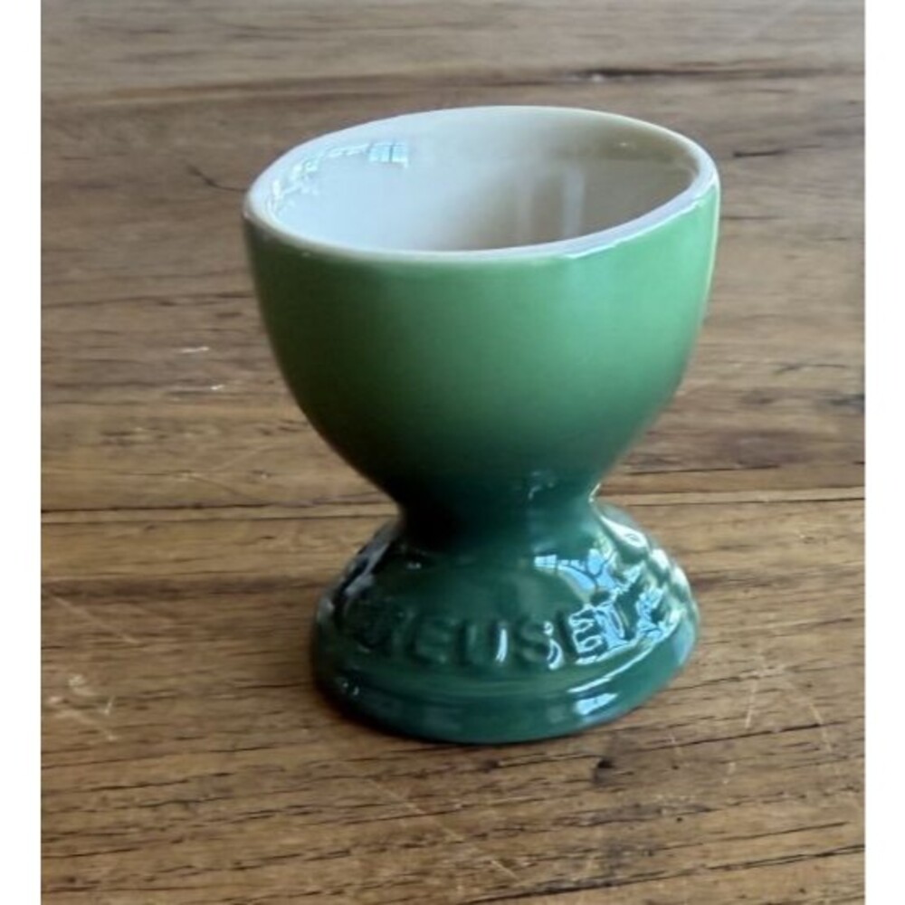 Le Creuset Stoneware Footed Egg Cup Bamboo Green NEW